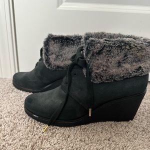 Cole Haan Fur wedge bootie
